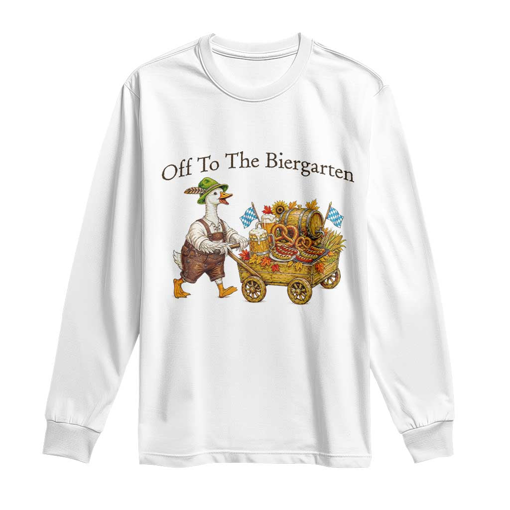 Funny Goose German Beer Festival Long Sleeve Shirt Off To The Biergarten TS12 White Print Your Wear