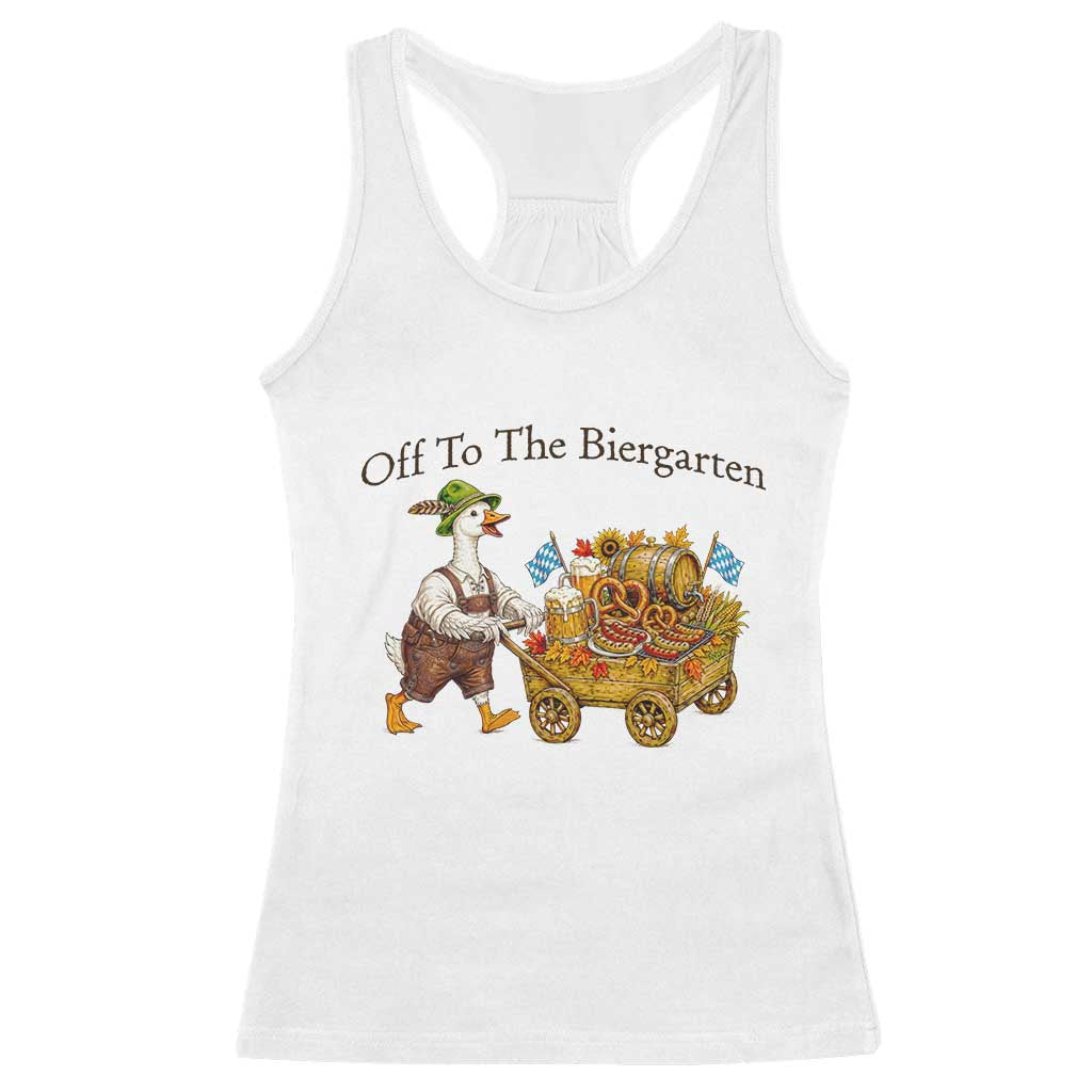 Funny Goose German Beer Festival Racerback Tank Top Off To The Biergarten TS12 White Print Your Wear