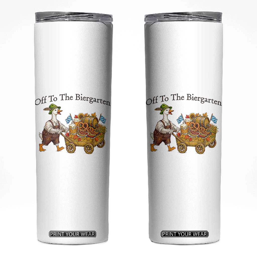 Funny Goose German Beer Festival Skinny Tumbler Off To The Biergarten TS12 White Print Your Wear
