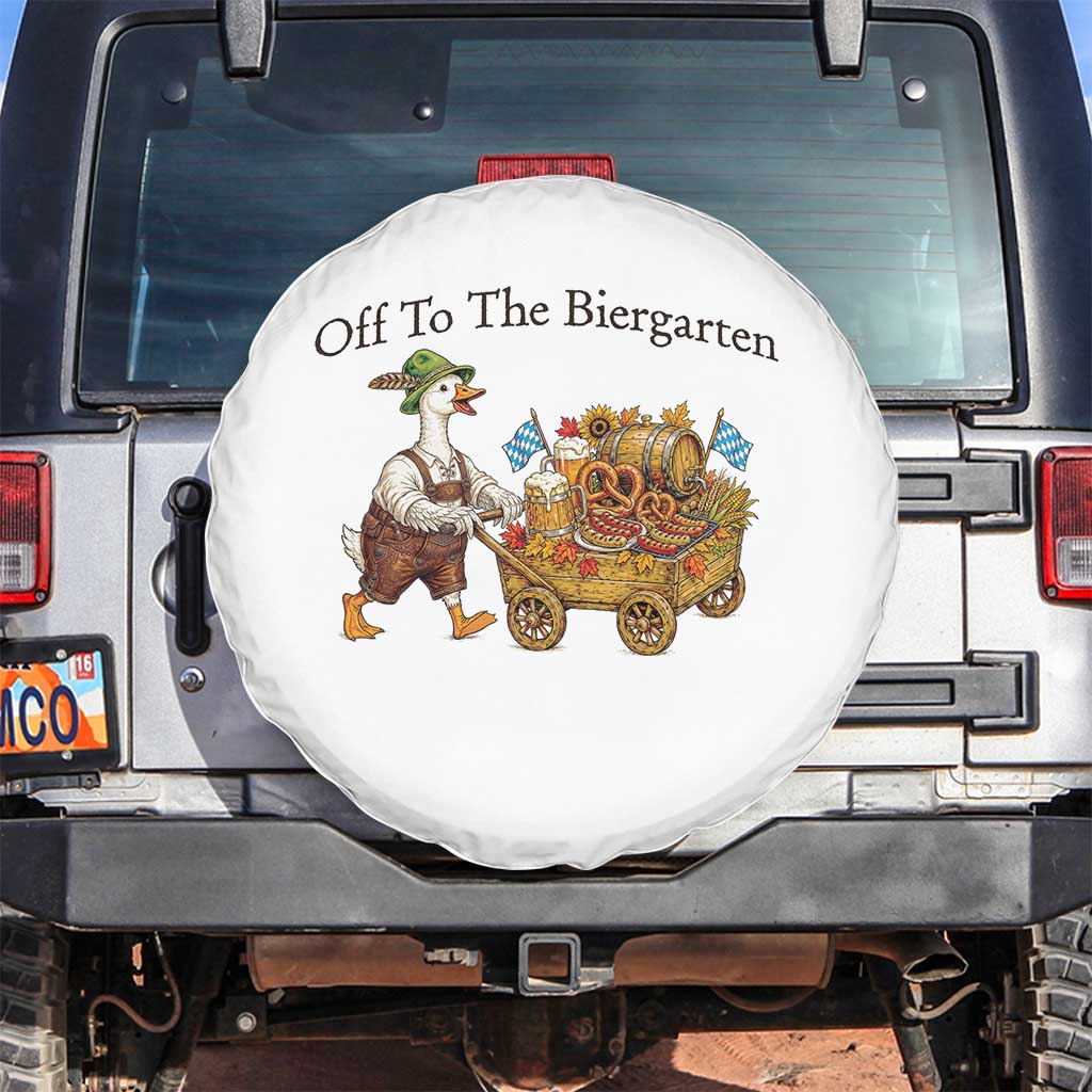 Funny Goose German Beer Festival Spare Tire Cover Off To The Biergarten TS12 No hole White Print Your Wear