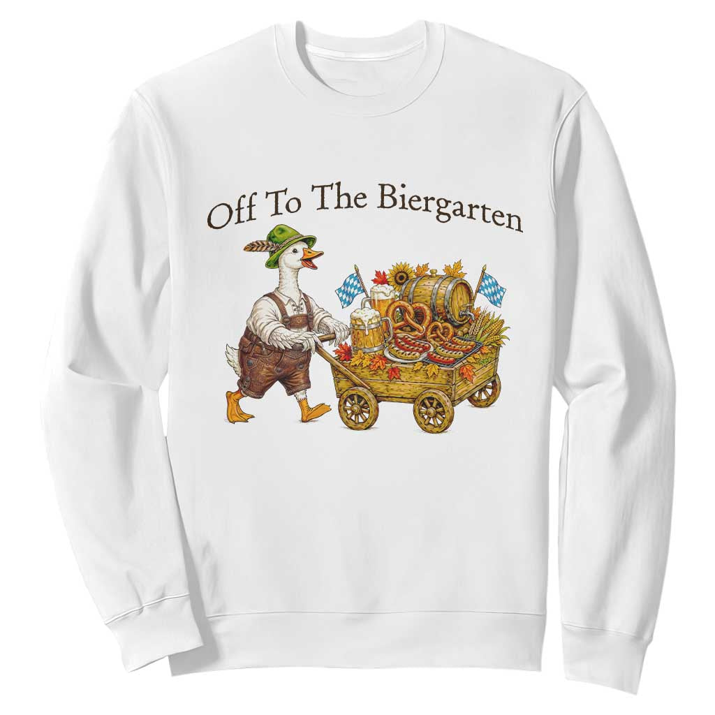 Funny Goose German Beer Festival Sweatshirt Off To The Biergarten TS12 White Print Your Wear