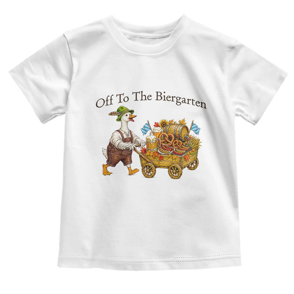 Funny Goose German Beer Festival Toddler T Shirt Off To The Biergarten TS12 White Print Your Wear