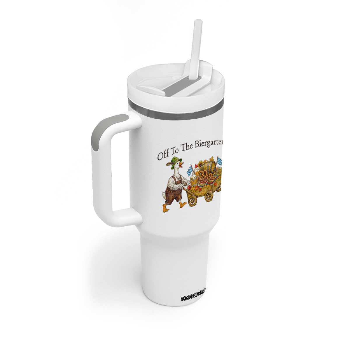 Funny Goose German Beer Festival Tumbler With Handle Off To The Biergarten