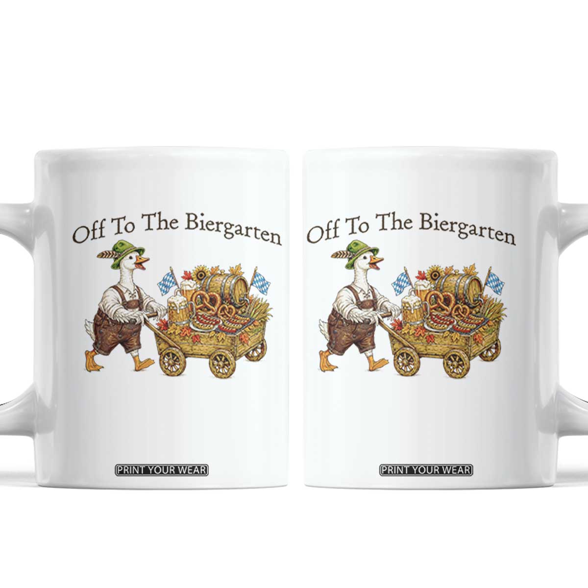 Funny Goose German Beer Festival Coffee Mug Off To The Biergarten TS12 White Print Your Wear