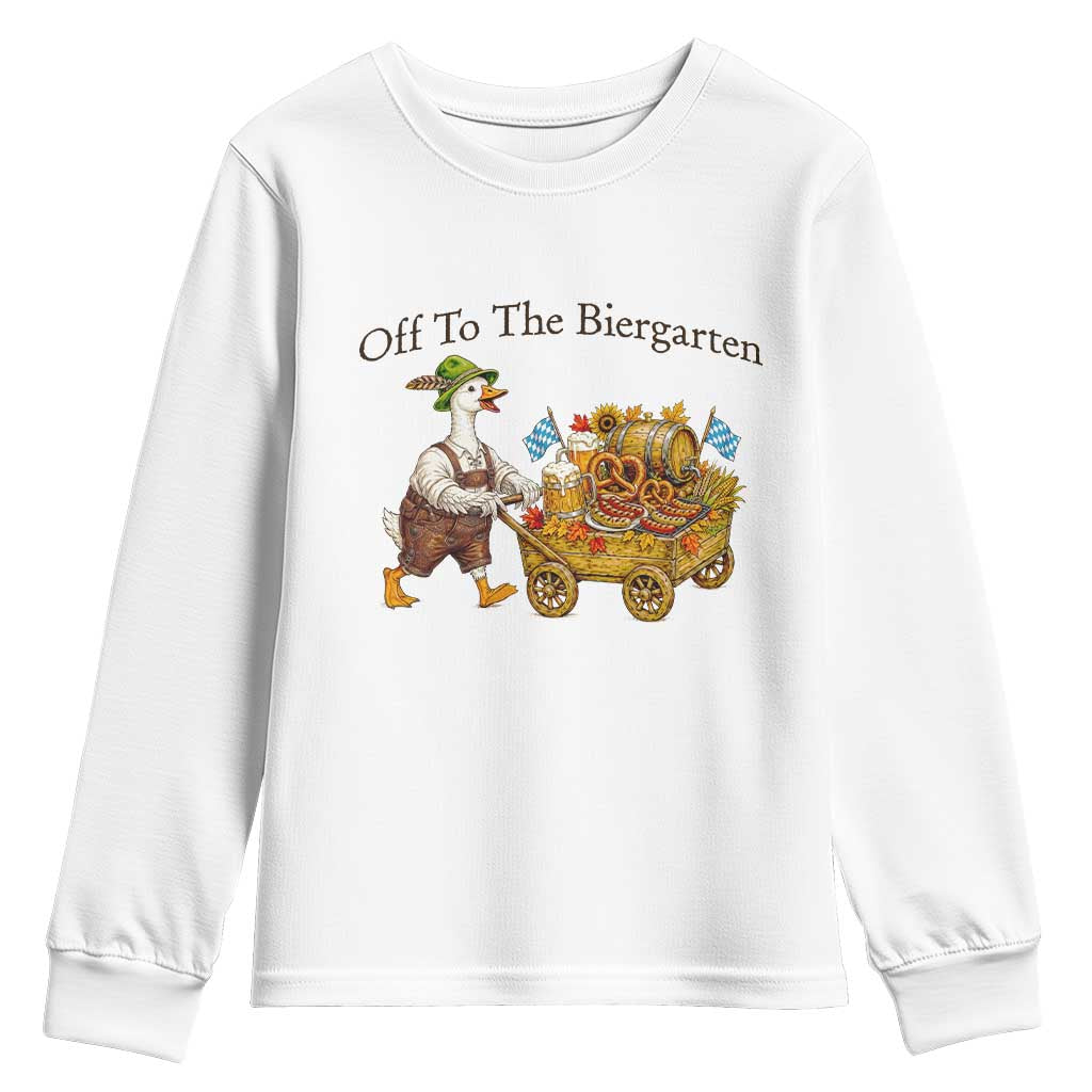 Funny Goose German Beer Festival Youth Sweatshirt Off To The Biergarten TS12 White Print Your Wear