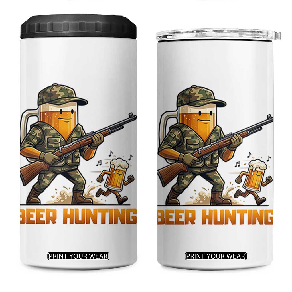 Beer Hunting Season Open 4 in 1 Can Cooler Tumbler Beer Hunter Brew Lover Humor