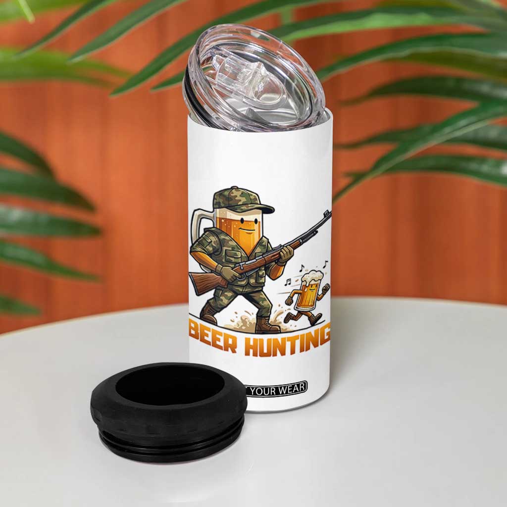 Beer Hunting Season Open 4 in 1 Can Cooler Tumbler Beer Hunter Brew Lover Humor