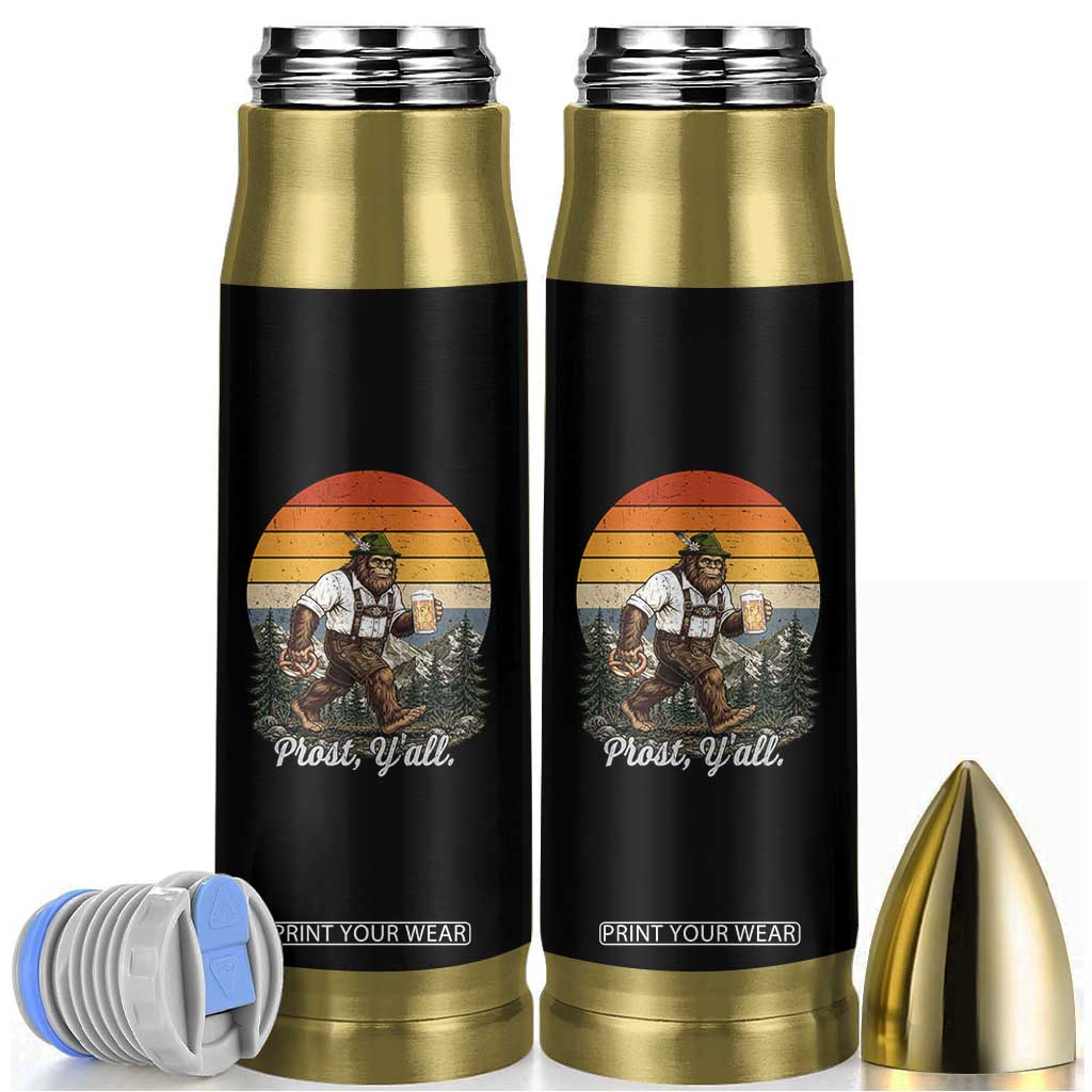 Prost Yall Bigfoot Bullet Tumbler Vintage Oktoberfest Beer Lover Sasquatch Gift TS12 Black Print Your Wear