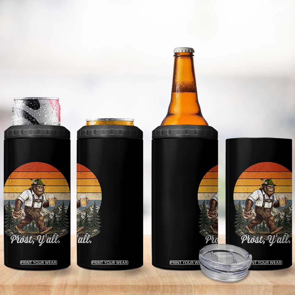 Prost Yall Bigfoot 4 in 1 Can Cooler Tumbler Vintage Oktoberfest Beer Lover Sasquatch Gift