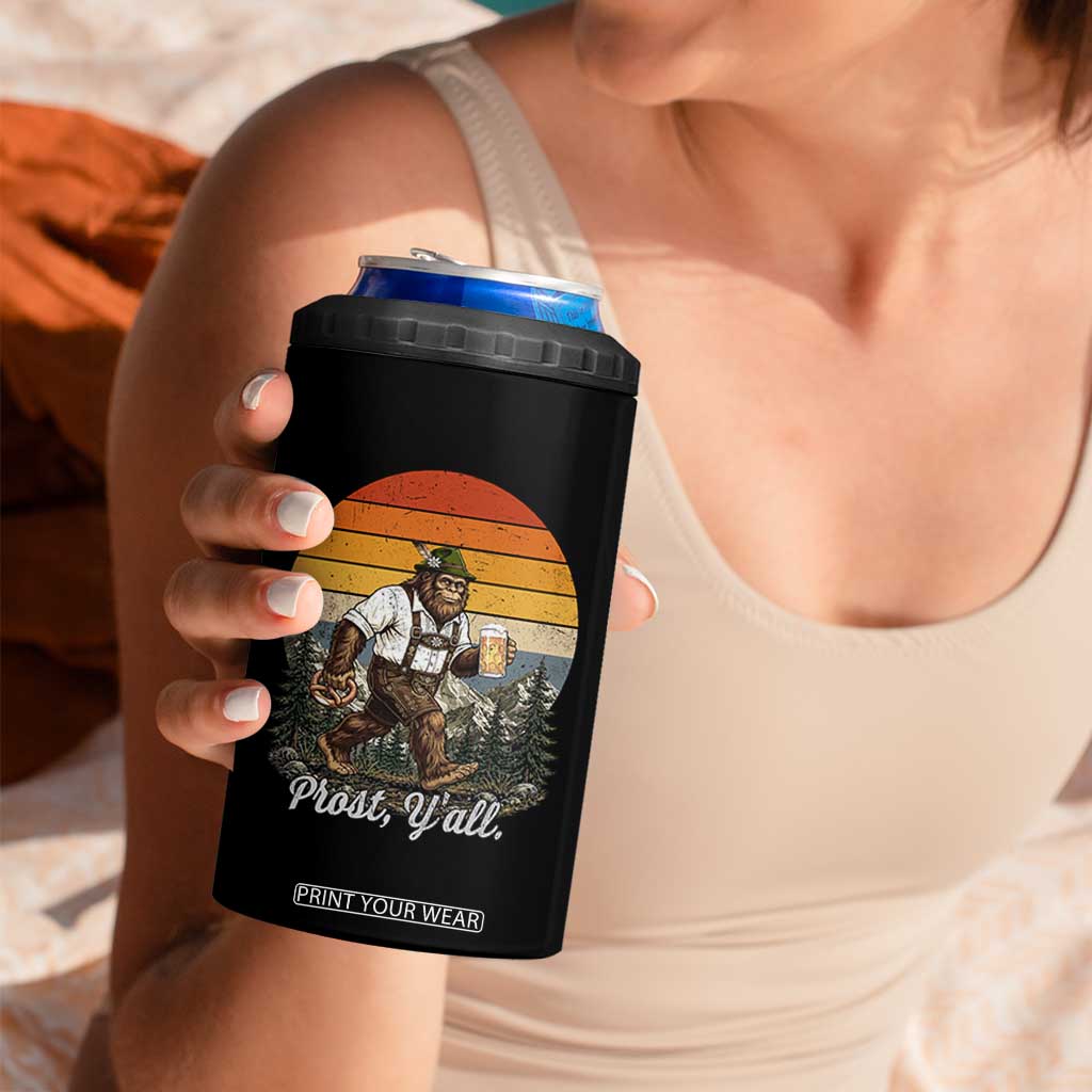 Prost Yall Bigfoot 4 in 1 Can Cooler Tumbler Vintage Oktoberfest Beer Lover Sasquatch Gift