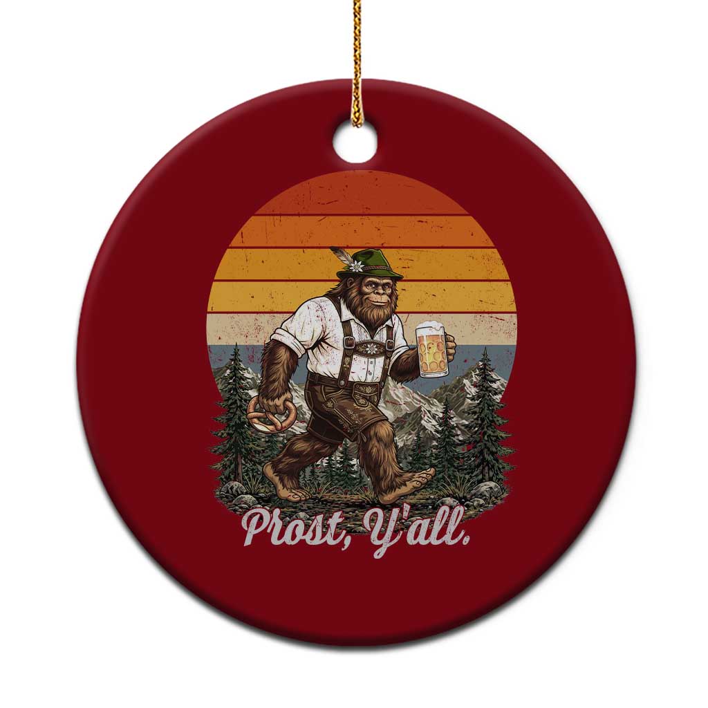 Prost Yall Bigfoot Ceramic Ornament Vintage Oktoberfest Beer Lover Sasquatch Gift TS12 1pc Red Print Your Wear