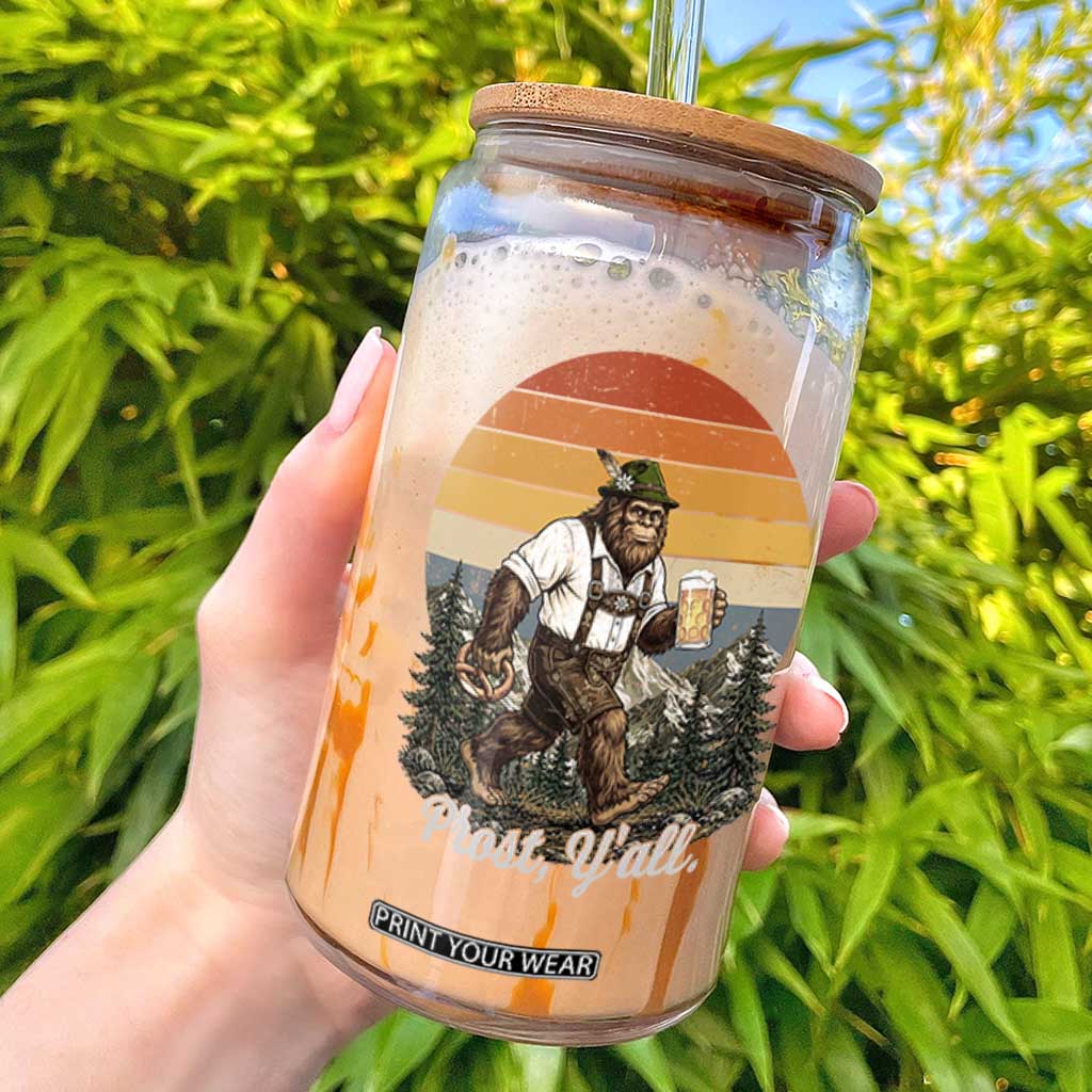 Prost Yall Bigfoot Glass Can Vintage Oktoberfest Beer Lover Sasquatch Gift TS12 Black Print Your Wear
