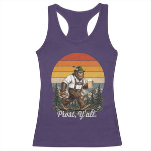 Prost Yall Bigfoot Racerback Tank Top Vintage Oktoberfest Beer Lover Sasquatch Gift