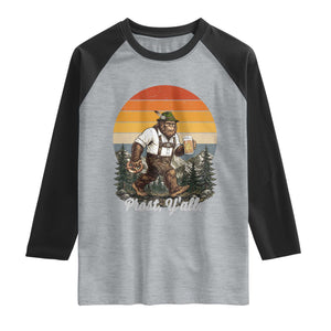 Prost Yall Bigfoot Raglan Shirt Vintage Oktoberfest Beer Lover Sasquatch Gift