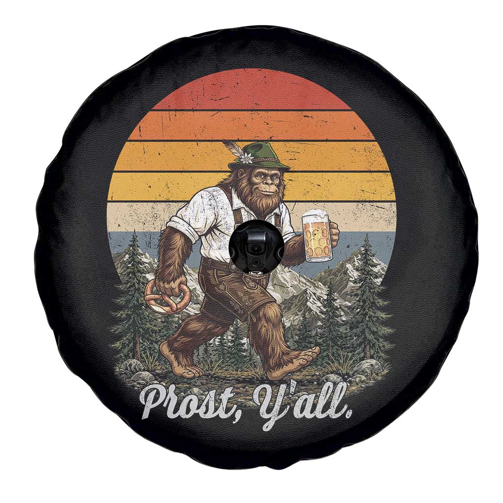 Prost Yall Bigfoot Spare Tire Cover Vintage Oktoberfest Beer Lover Sasquatch Gift