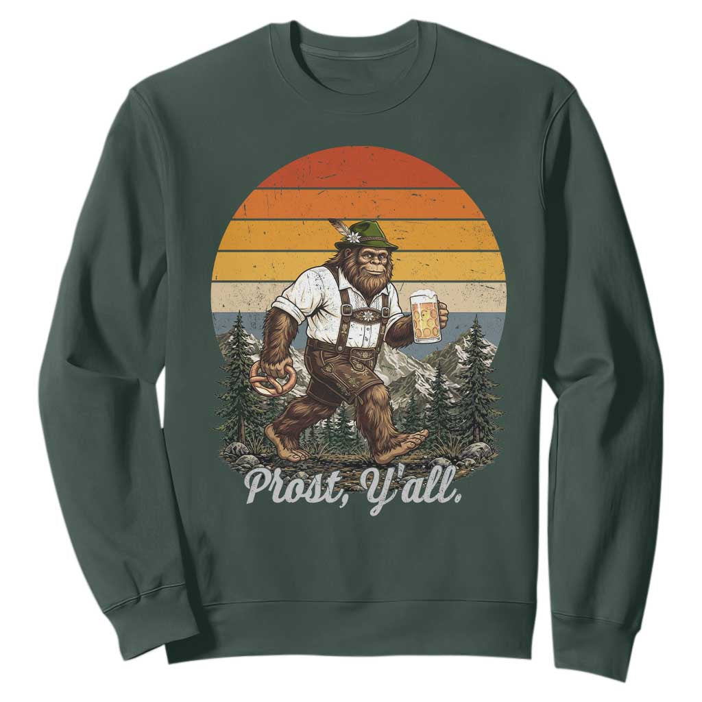Prost Yall Bigfoot Sweatshirt Vintage Oktoberfest Beer Lover Sasquatch Gift