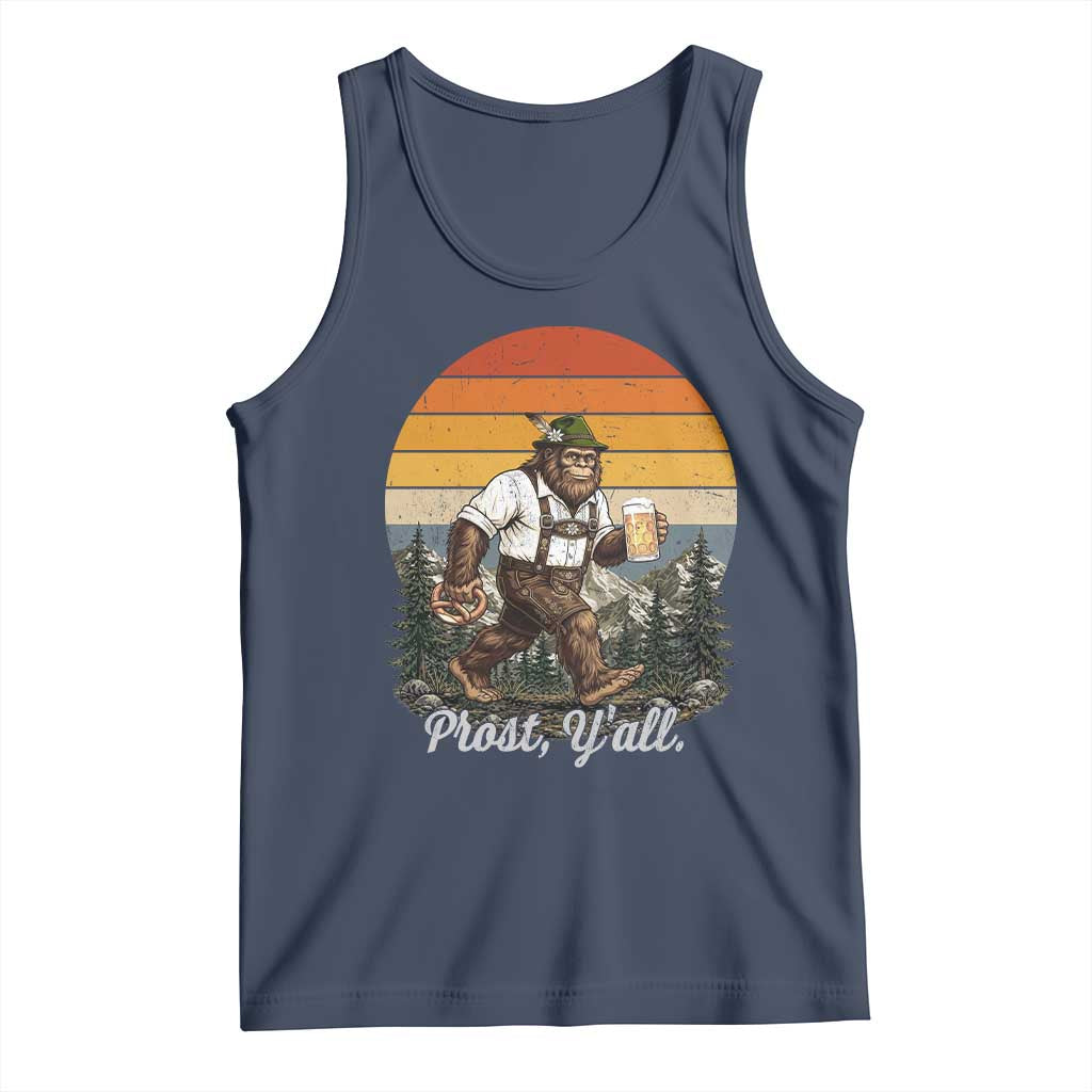 Prost Yall Bigfoot Tank Top Vintage Oktoberfest Beer Lover Sasquatch Gift