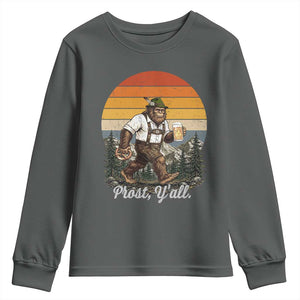 Prost Yall Bigfoot Youth Sweatshirt Vintage Oktoberfest Beer Lover Sasquatch Gift