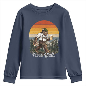 Prost Yall Bigfoot Youth Sweatshirt Vintage Oktoberfest Beer Lover Sasquatch Gift