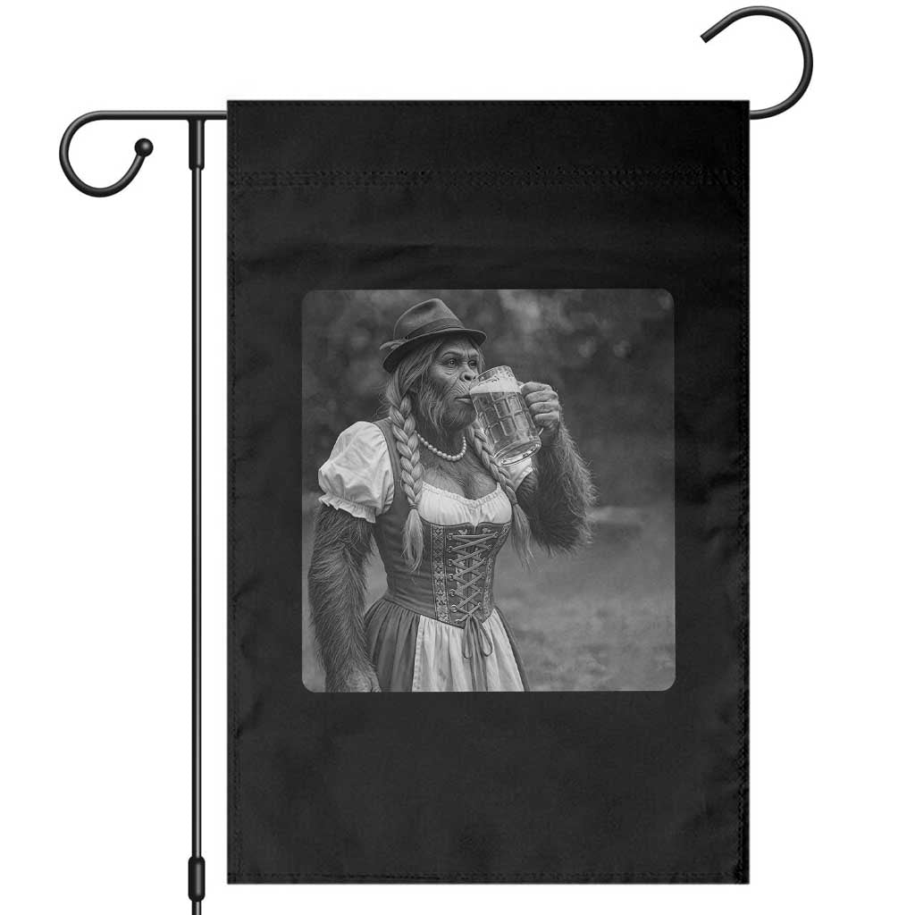 Bigfoot Oktoberfest Garden Flag Vintage Dirndl German Beer Festival Humor TS12 Black Print Your Wear