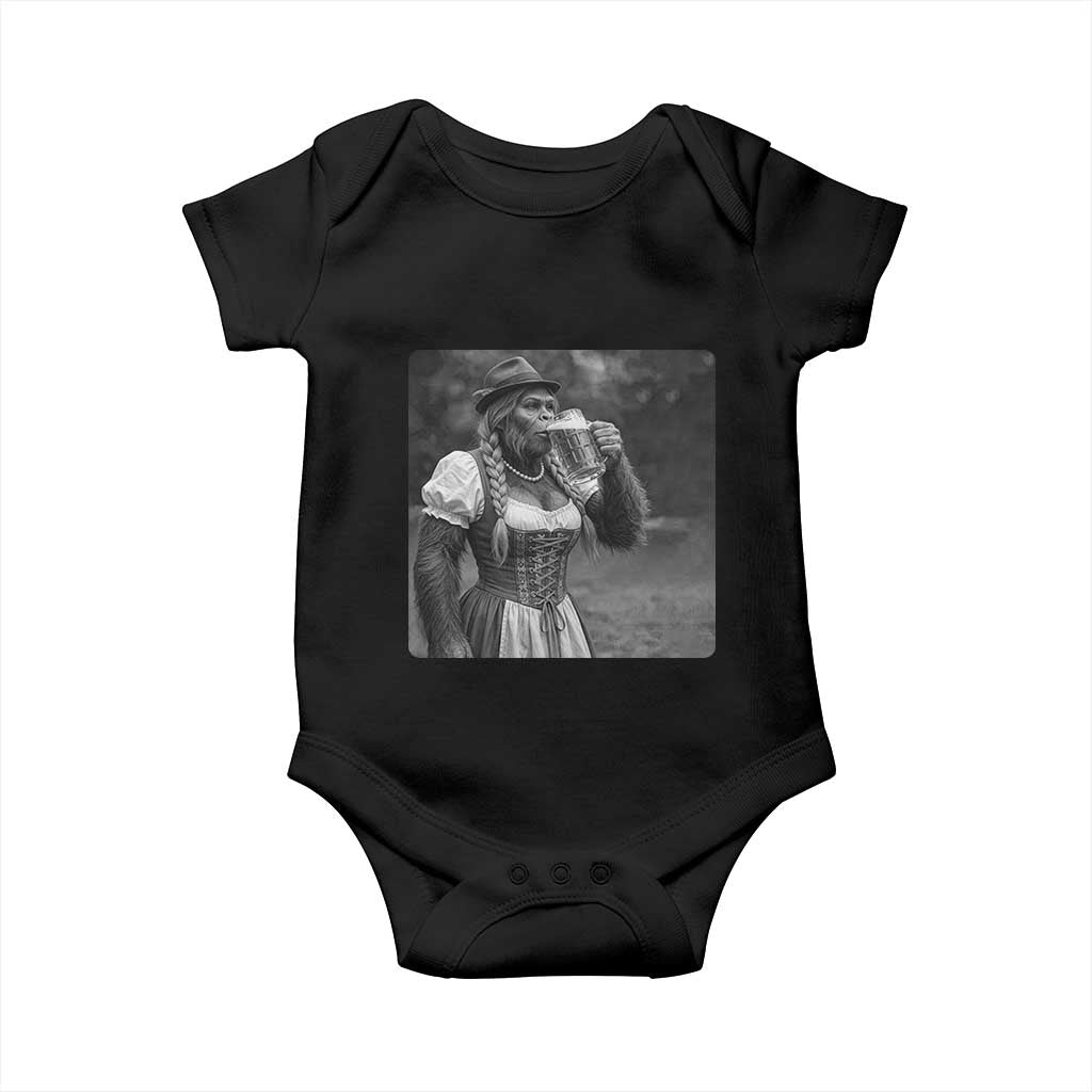 Bigfoot Oktoberfest Baby Onesie Vintage Dirndl German Beer Festival Humor TS12 Black Print Your Wear