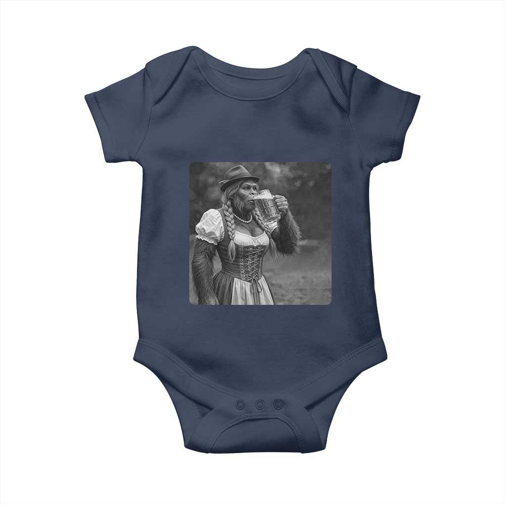 Bigfoot Oktoberfest Baby Onesie Vintage Dirndl German Beer Festival Humor