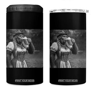 Bigfoot Oktoberfest 4 in 1 Can Cooler Tumbler Vintage Dirndl German Beer Festival Humor