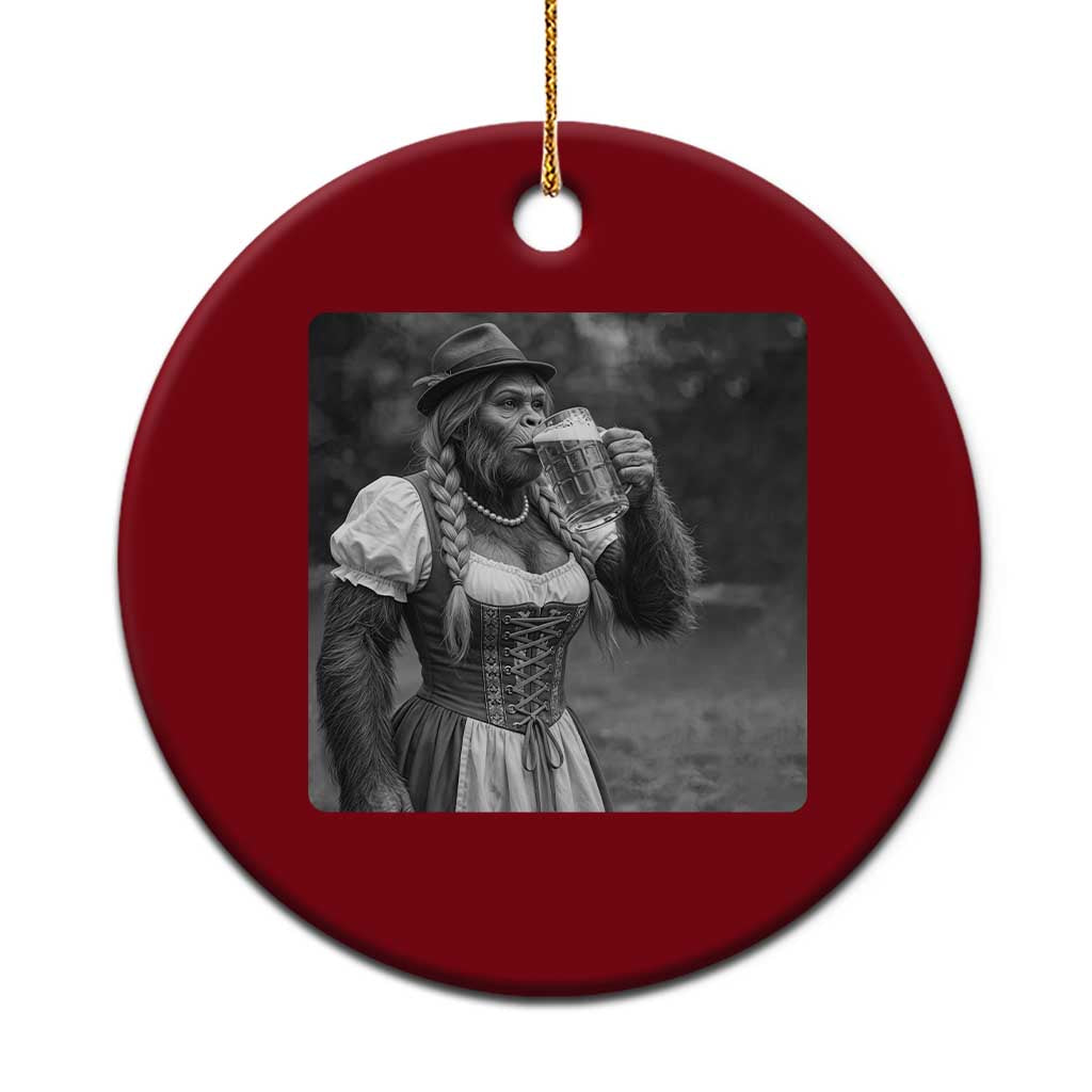 Bigfoot Oktoberfest Ceramic Ornament Vintage Dirndl German Beer Festival Humor TS12 1pc Red Print Your Wear