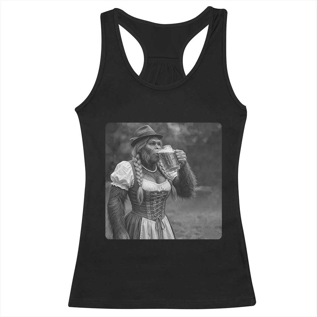 Bigfoot Oktoberfest Racerback Tank Top Vintage Dirndl German Beer Festival Humor TS12 Black Print Your Wear