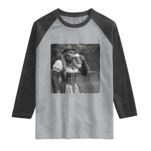 Bigfoot Oktoberfest Raglan Shirt Vintage Dirndl German Beer Festival Humor