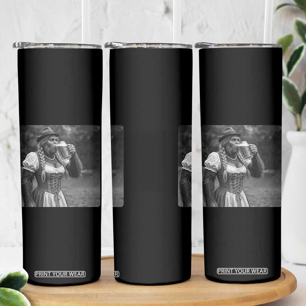 Bigfoot Oktoberfest Skinny Tumbler Vintage Dirndl German Beer Festival Humor