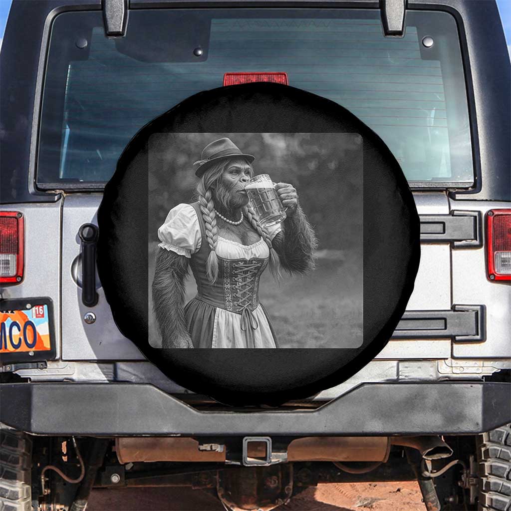 Bigfoot Oktoberfest Spare Tire Cover Vintage Dirndl German Beer Festival Humor TS12 No hole Black Print Your Wear