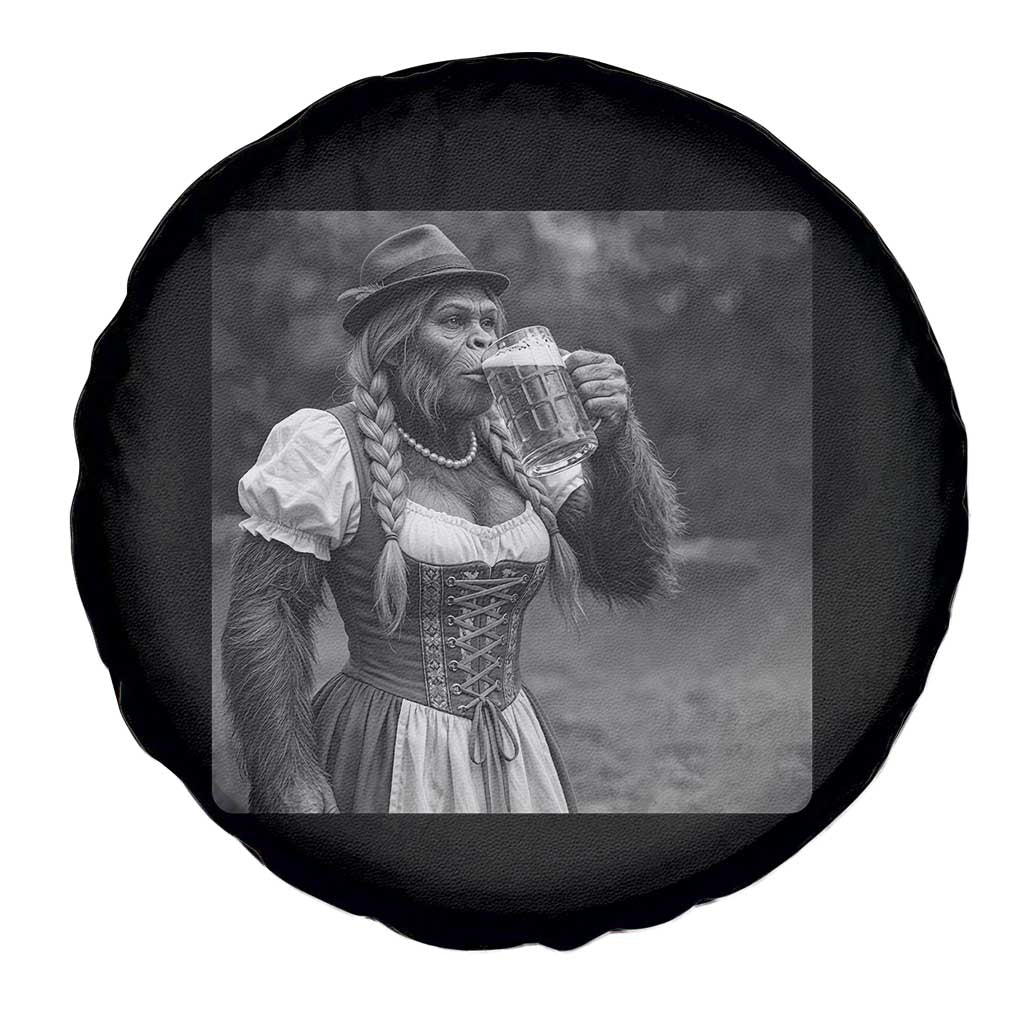 Bigfoot Oktoberfest Spare Tire Cover Vintage Dirndl German Beer Festival Humor