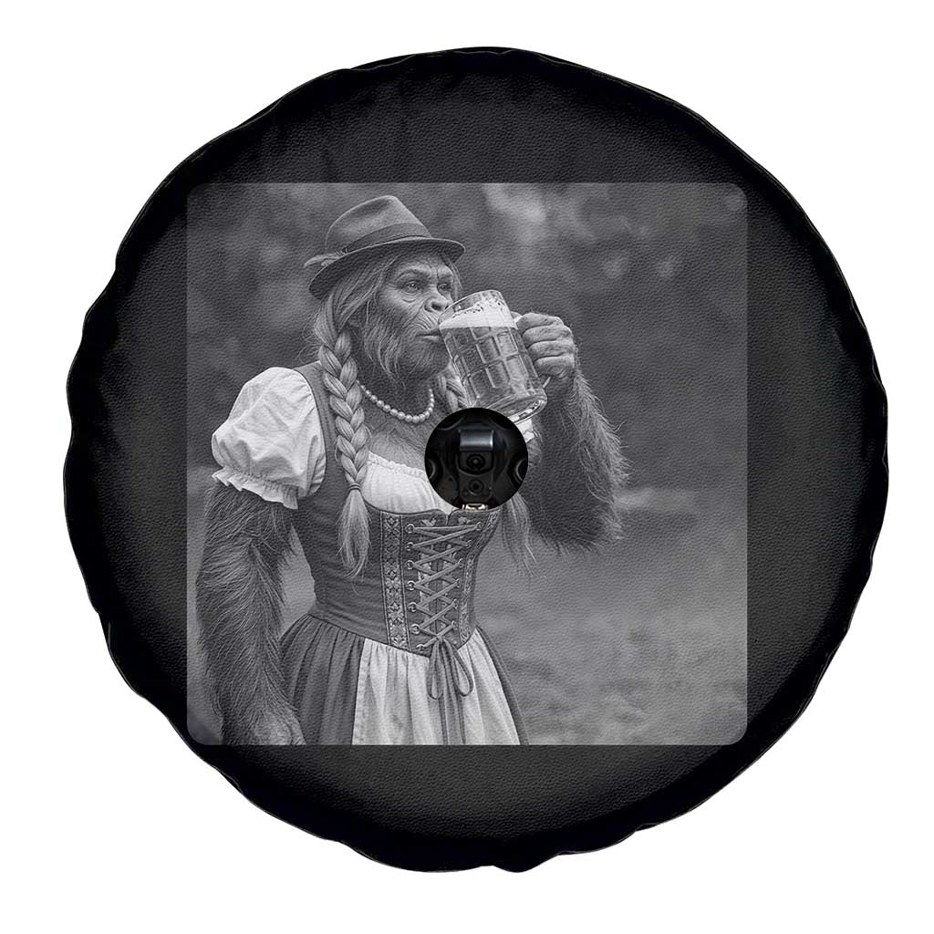 Bigfoot Oktoberfest Spare Tire Cover Vintage Dirndl German Beer Festival Humor