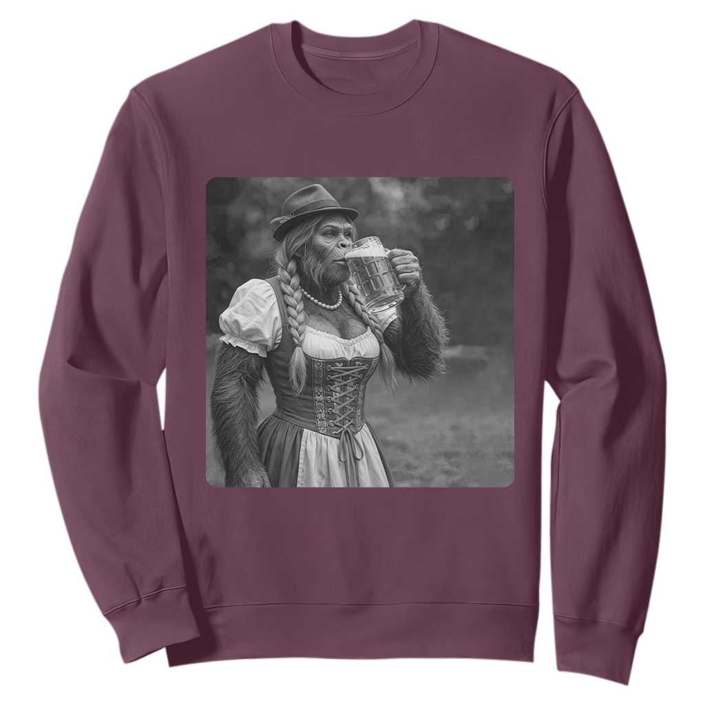 Bigfoot Oktoberfest Sweatshirt Vintage Dirndl German Beer Festival Humor