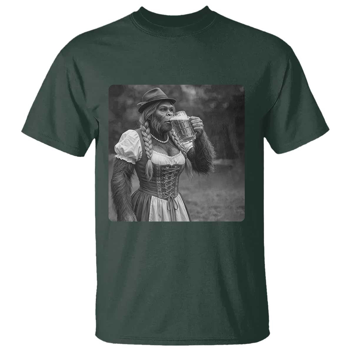 Bigfoot Oktoberfest T Shirt Vintage Dirndl German Beer Festival Humor