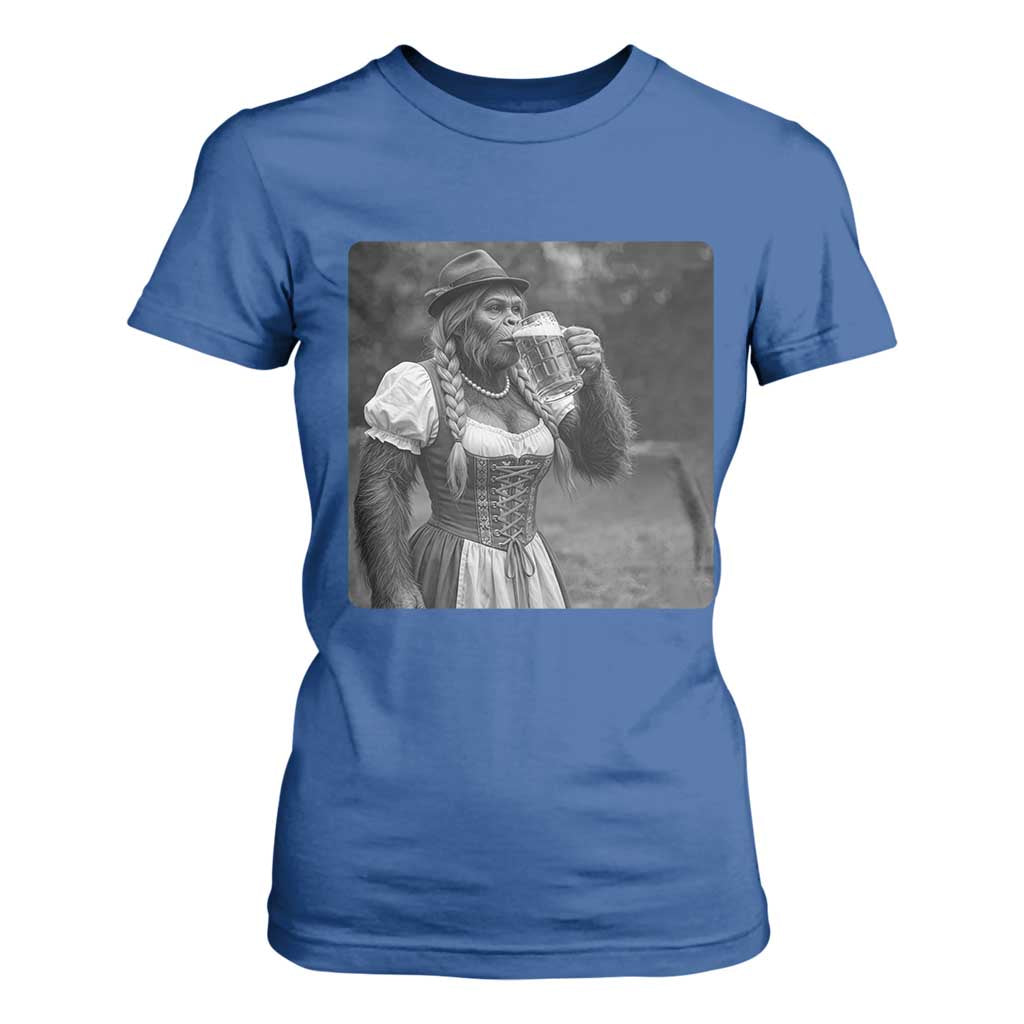 Bigfoot Oktoberfest T Shirt For Women Vintage Dirndl German Beer Festival Humor