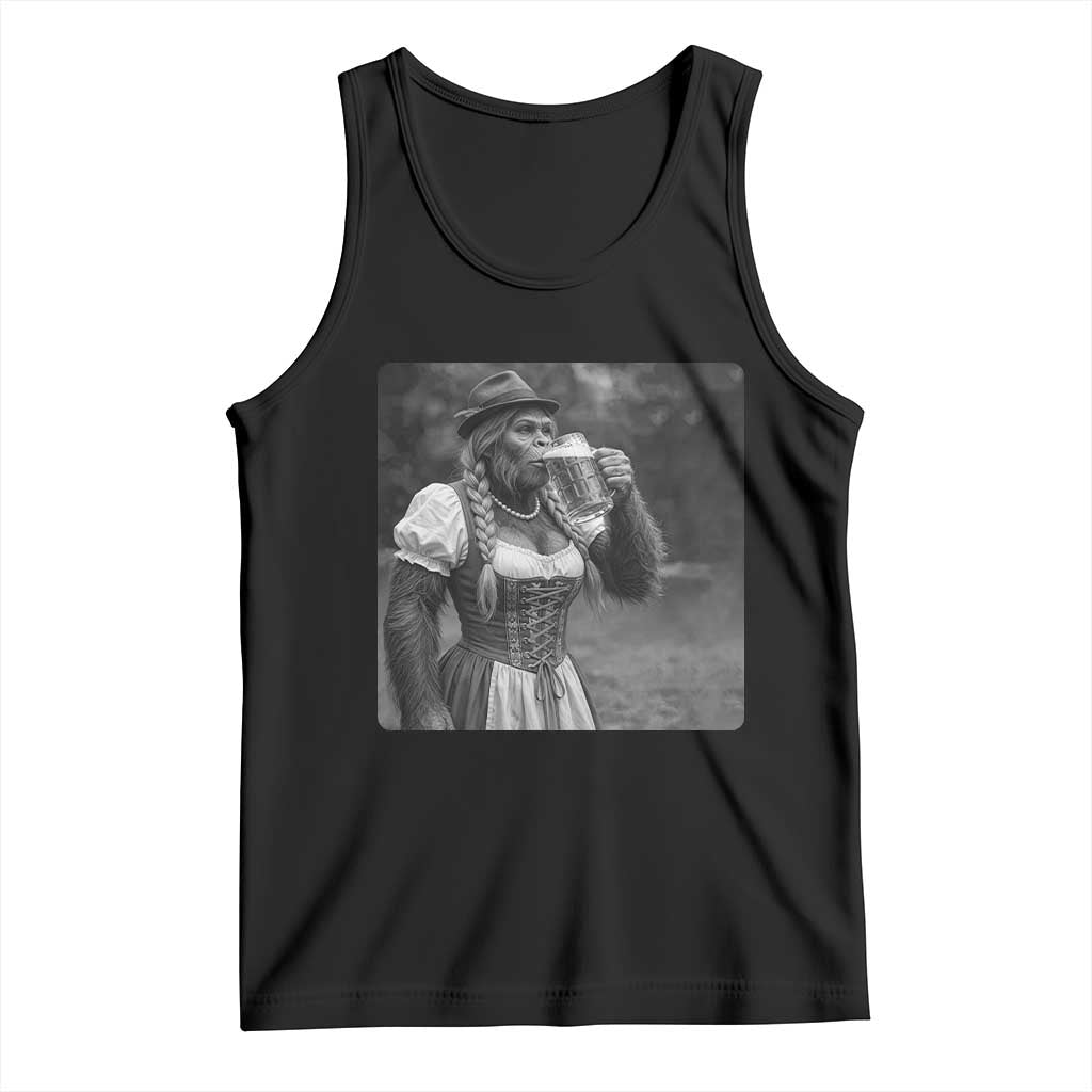 Bigfoot Oktoberfest Tank Top Vintage Dirndl German Beer Festival Humor TS12 Black Print Your Wear