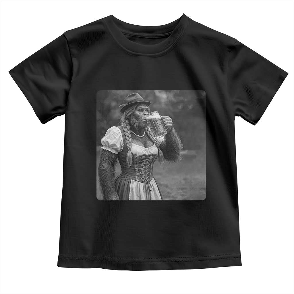 Bigfoot Oktoberfest Toddler T Shirt Vintage Dirndl German Beer Festival Humor TS12 Black Print Your Wear