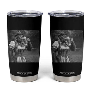 Bigfoot Oktoberfest Tumbler Cup Vintage Dirndl German Beer Festival Humor