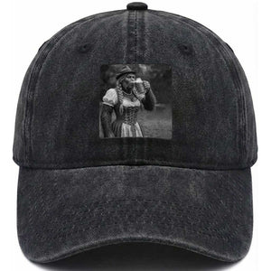 Bigfoot Oktoberfest Washed Cotton Baseball Cap Vintage Dirndl German Beer Festival Humor