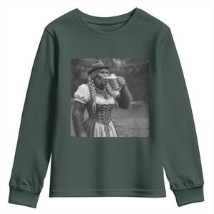 Bigfoot Oktoberfest Youth Sweatshirt Vintage Dirndl German Beer Festival Humor