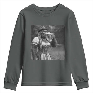 Bigfoot Oktoberfest Youth Sweatshirt Vintage Dirndl German Beer Festival Humor