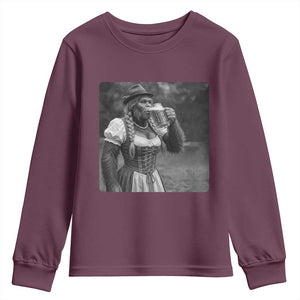 Bigfoot Oktoberfest Youth Sweatshirt Vintage Dirndl German Beer Festival Humor
