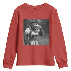 Bigfoot Oktoberfest Youth Sweatshirt Vintage Dirndl German Beer Festival Humor