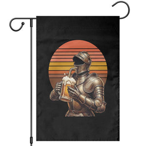 Funny Medieval Renaissance Drinker Garden Flag Vintage Knight In Armor Beer Lover