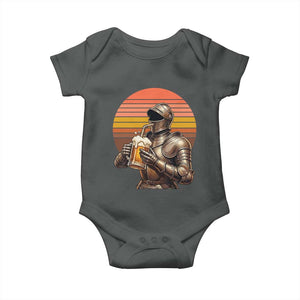 Funny Medieval Renaissance Drinker Baby Onesie Vintage Knight In Armor Beer Lover