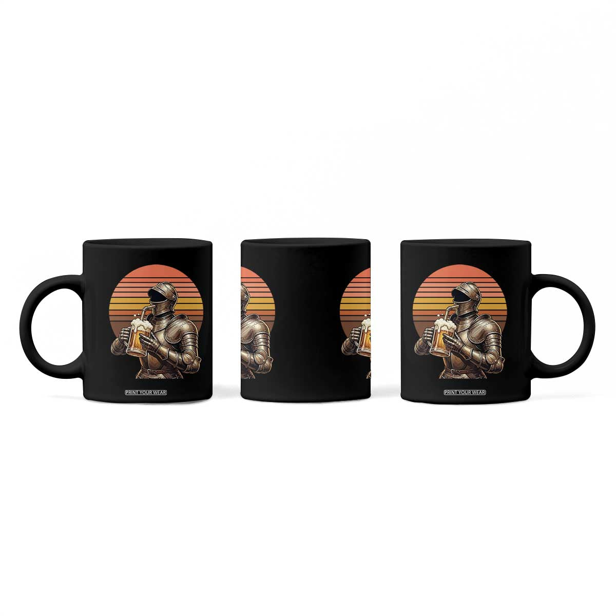 Funny Medieval Renaissance Drinker Coffee Mug Vintage Knight In Armor Beer Lover