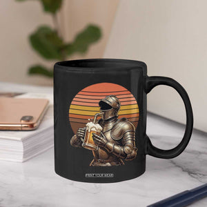 Funny Medieval Renaissance Drinker Coffee Mug Vintage Knight In Armor Beer Lover