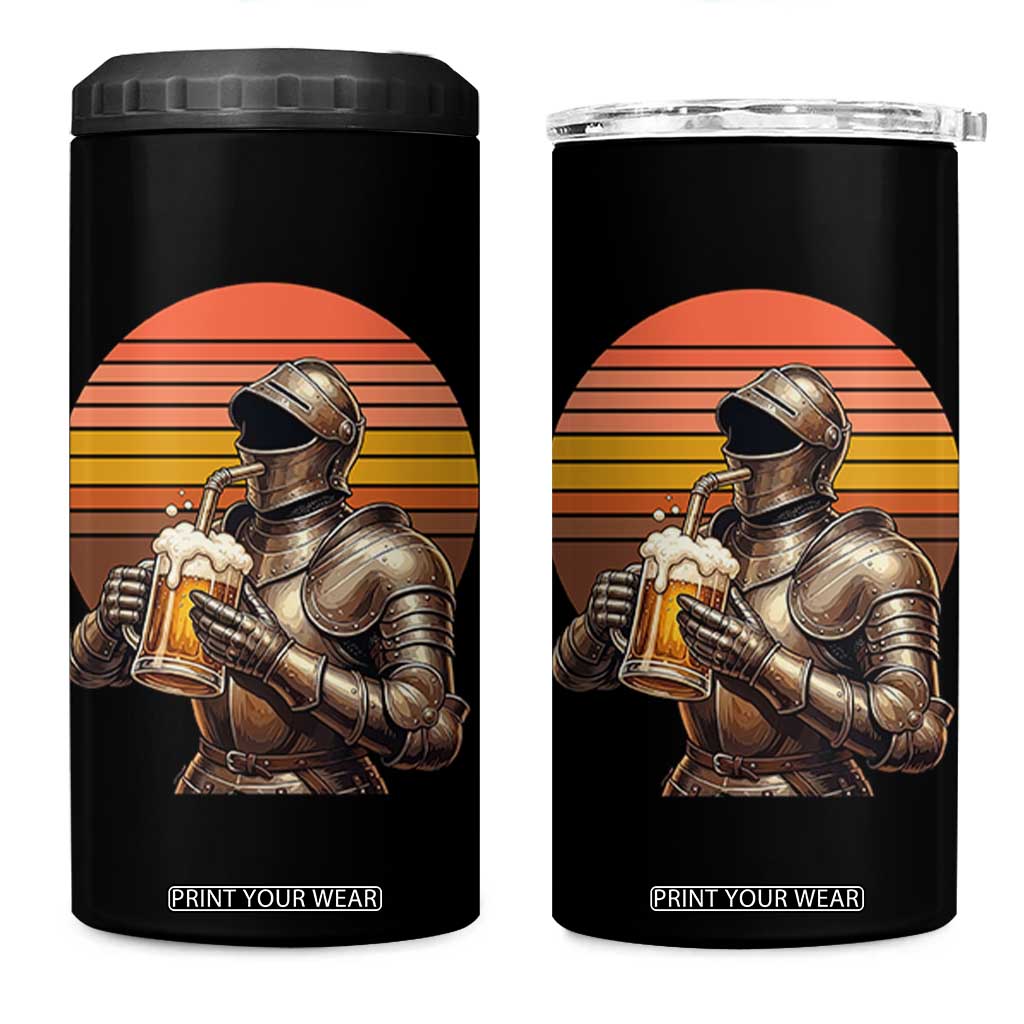 Funny Medieval Renaissance Drinker 4 in 1 Can Cooler Tumbler Vintage Knight In Armor Beer Lover TS12 One Size: 16 oz Black Print Your Wear